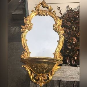 Home interior mirror with shelf